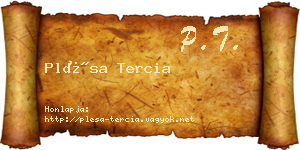 Plésa Tercia névjegykártya